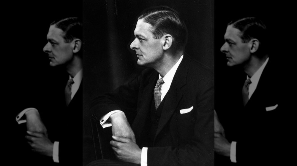 ts eliot profile sitting holding other hand