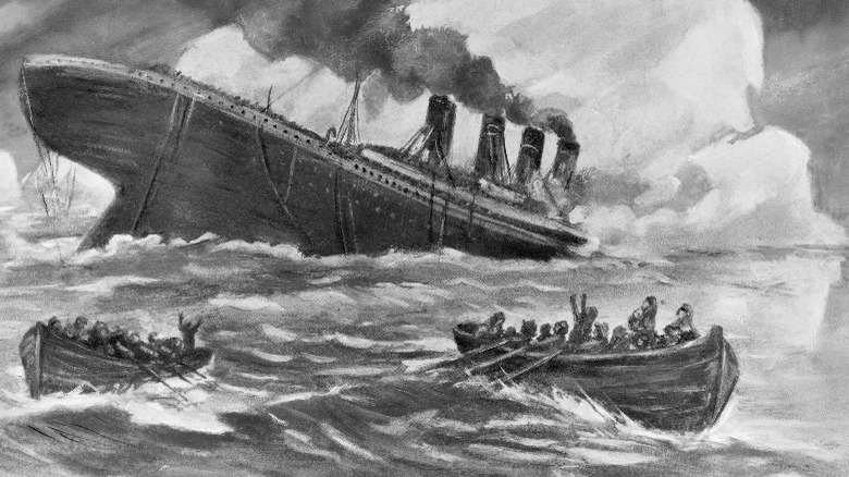 Illustration of Titanic sinking