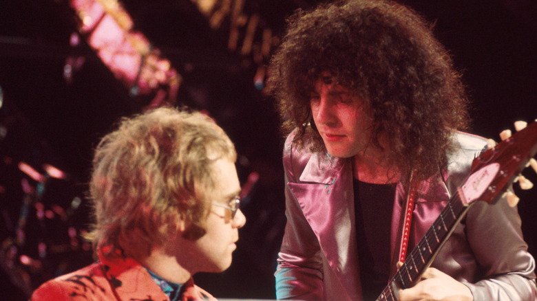Elton John and Marc Bolan performing together