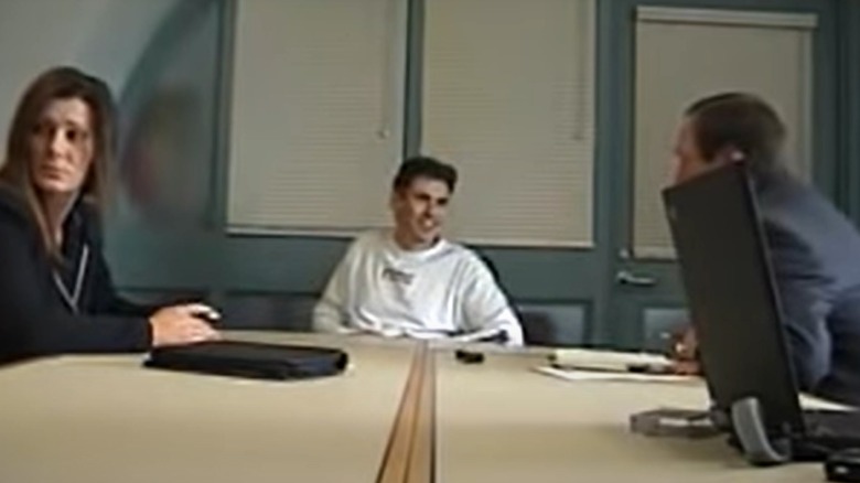 Still from a video of Paul Bernardo being interviewed by the police