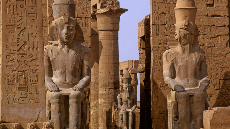 Luxor Temple seated statues