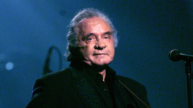 Johnny Cash performing in 1999