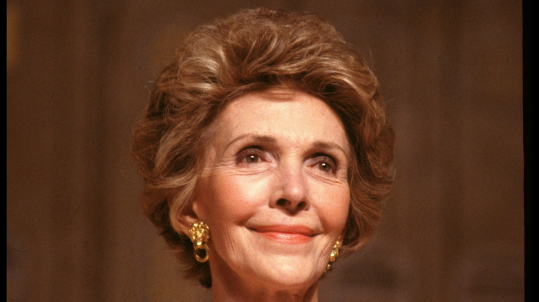 Nancy Reagan smiling