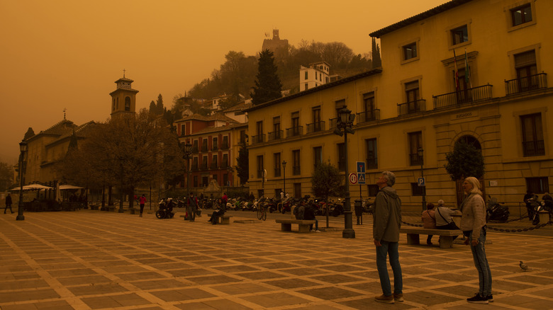 Orange sky in Europe