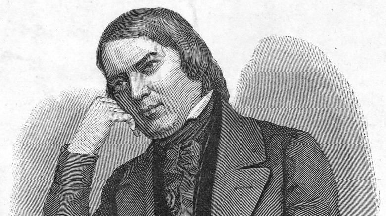 Robert Schumann portrait hand on cheek