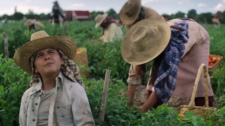 A young Jose works in the fields