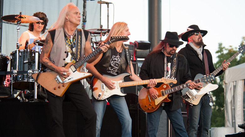 Lynyrd Skynyrd performing on stage