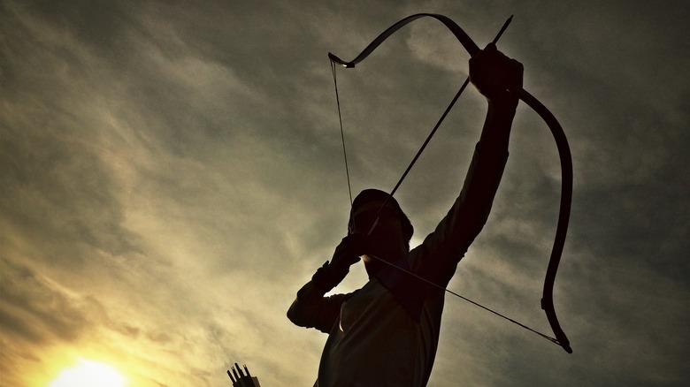 Archer against sunset