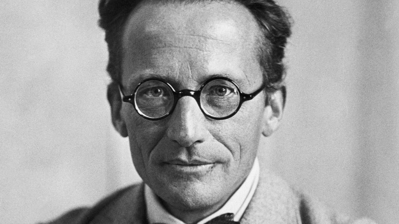 Erwin Schrödinger smirking