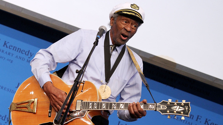 Chuck Berry playing guitar 