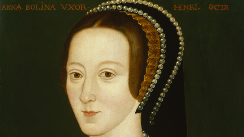 Portrait of Anne Boleyn wearing headdress 