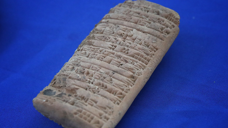 Hobby Lobby seized artifact on blue cloth