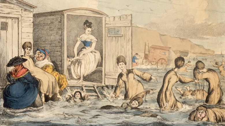 Dippers help women bathing machines