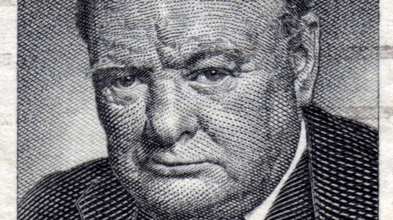 Winston Churchill on a postage stamp