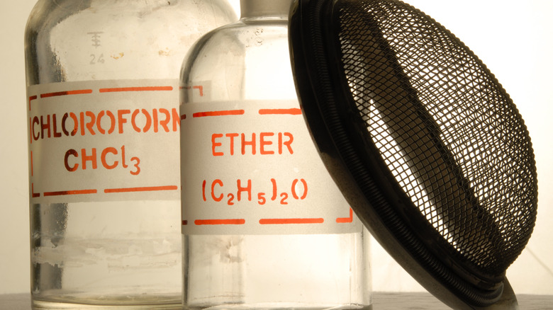 Ether and chloroform bottles