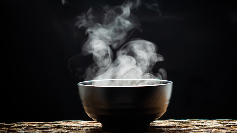 steam from a soup bowl