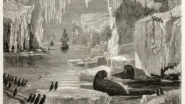 illustration John Franklin's ships in ice