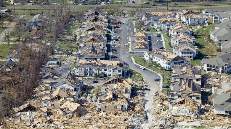 Destroyed houses from Hurricane Katrina