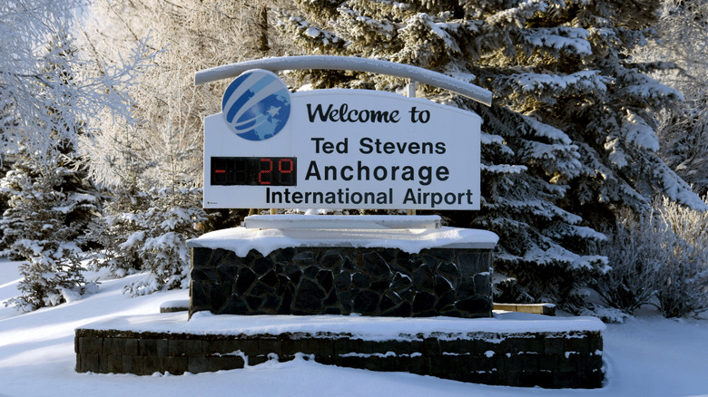 Anchorage International Airport sign