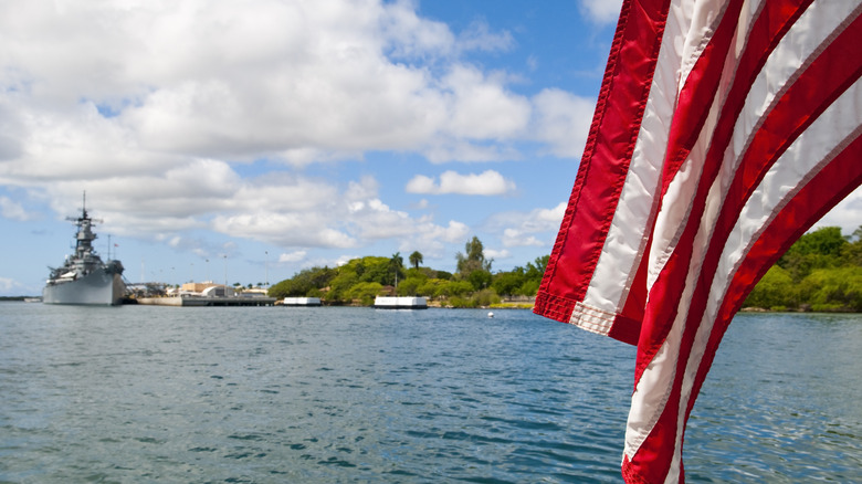 US Navy ship at Pearl Harbor