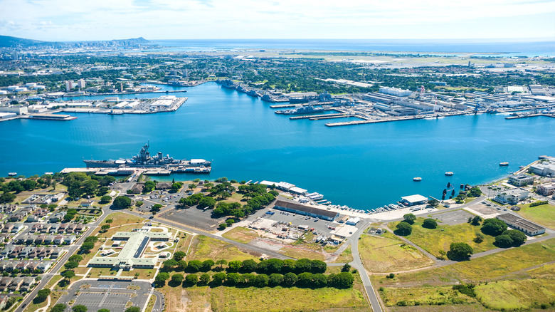 birds eye view of pearl harbor