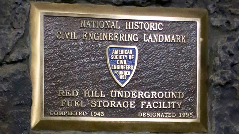 plaque designating Red Hill as National Historic Engineering Landmark