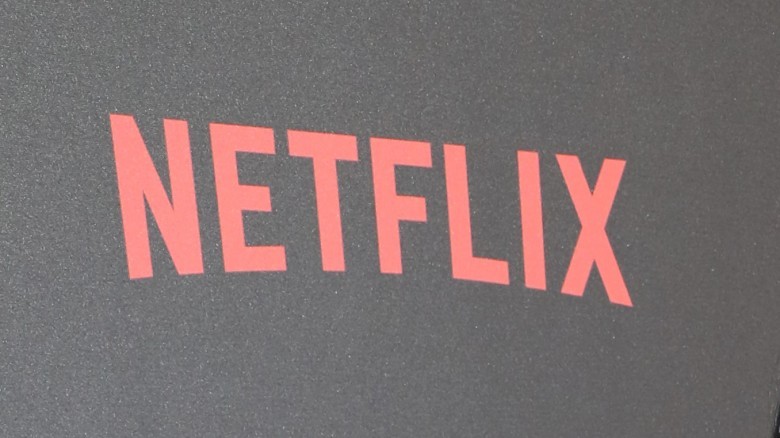 orange Netflix logo on gray background