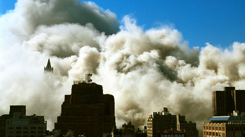 New York City skyline during the collapse WTC