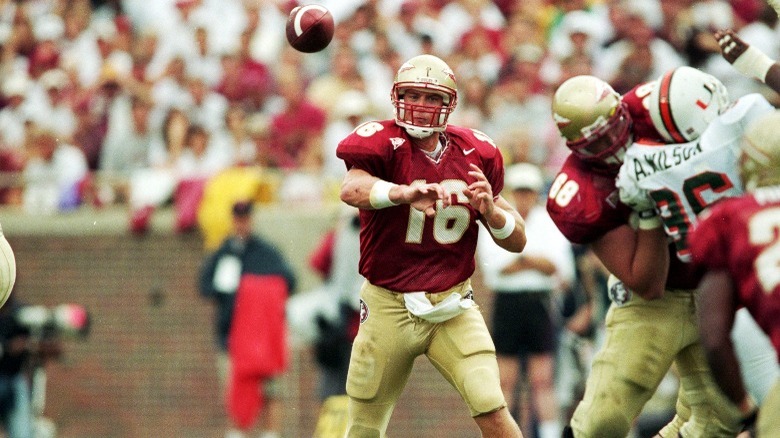 Chris Weinke throwing pass 49ers