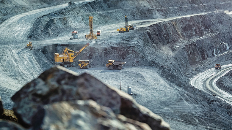 A mine with machines