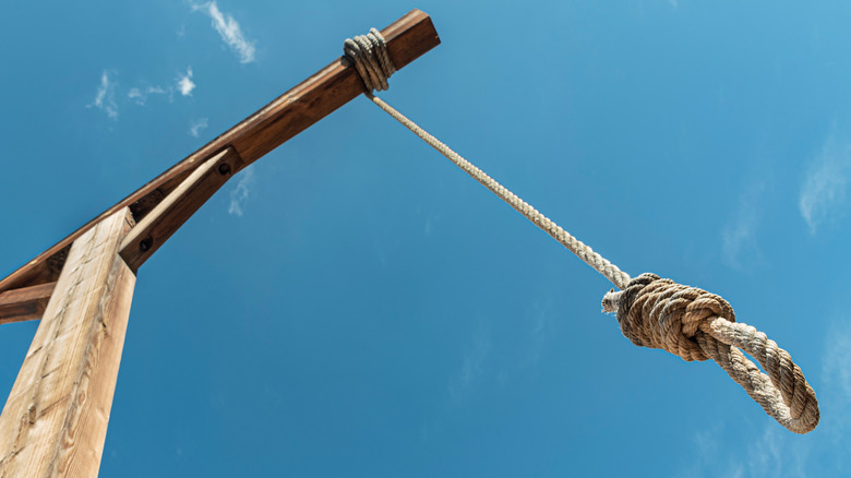 Gallows against a blue sky