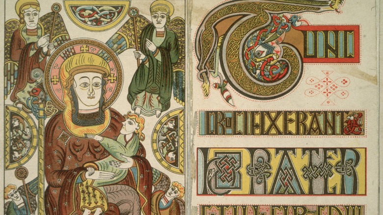 illuminated saints angels book of kells pages