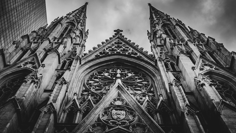 Gothic Cathedral, black and white 