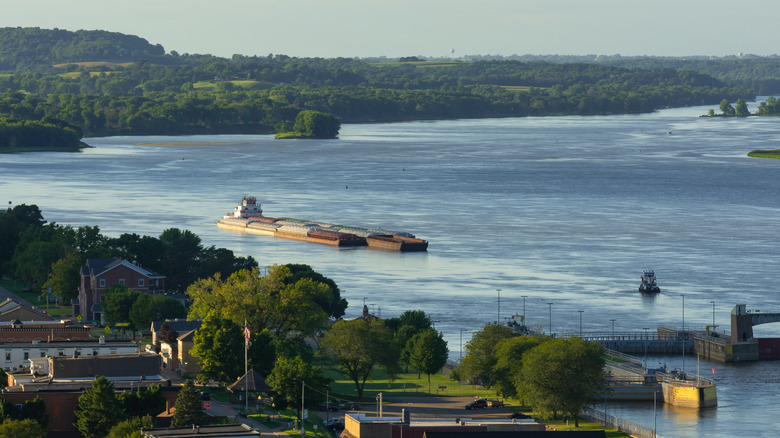 Barge on the Mississippi River