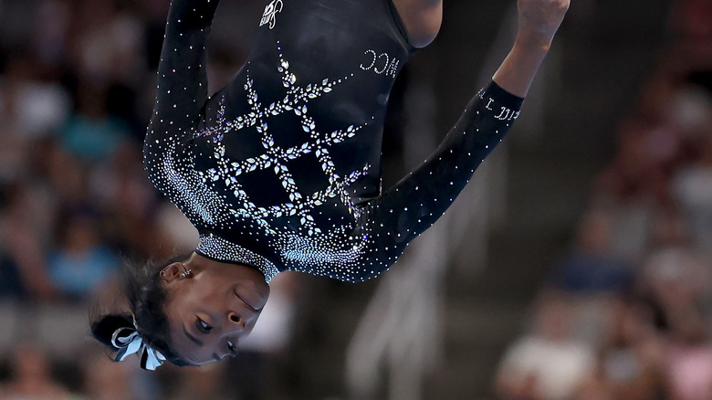 Simone Biles upside down 