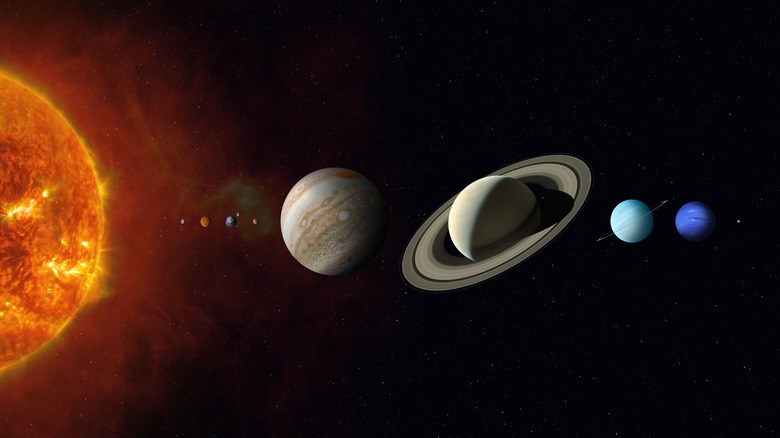 The Solar System and sun