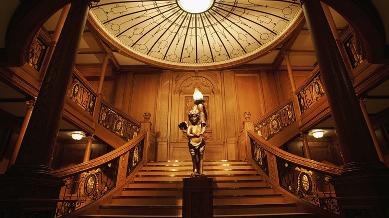 Replica of grand stair case on the Titanic