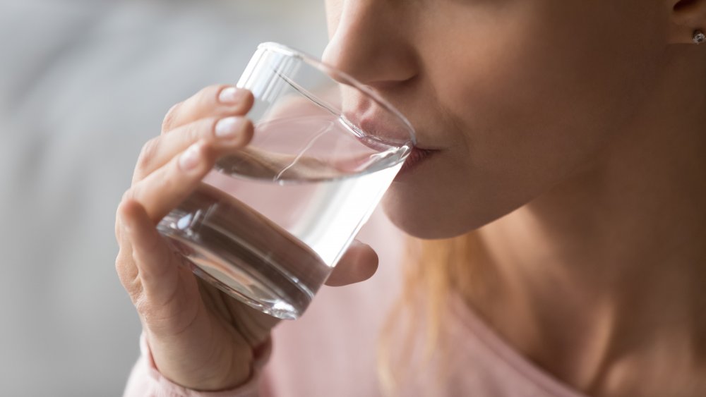 A person drinking water