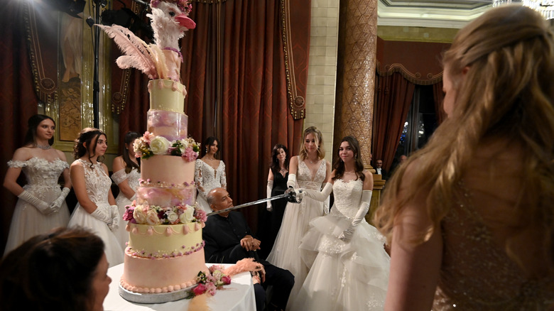 Debutantes attend the Queen Charlotte's Ball 2021 at One Whitehall Place on September 04, 2021 in London, England