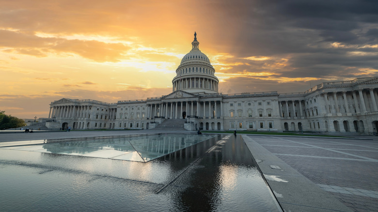 U.S. Capitol building at sunset