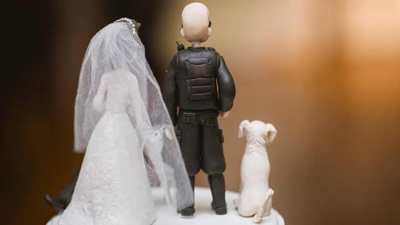 Cake topper with police groom