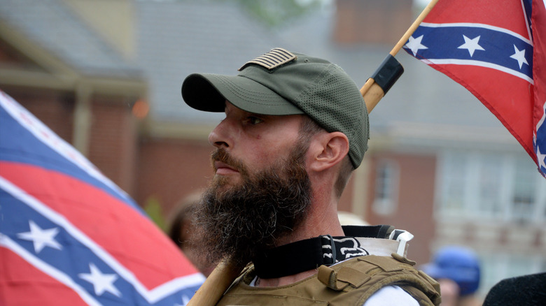 White supremacist marching