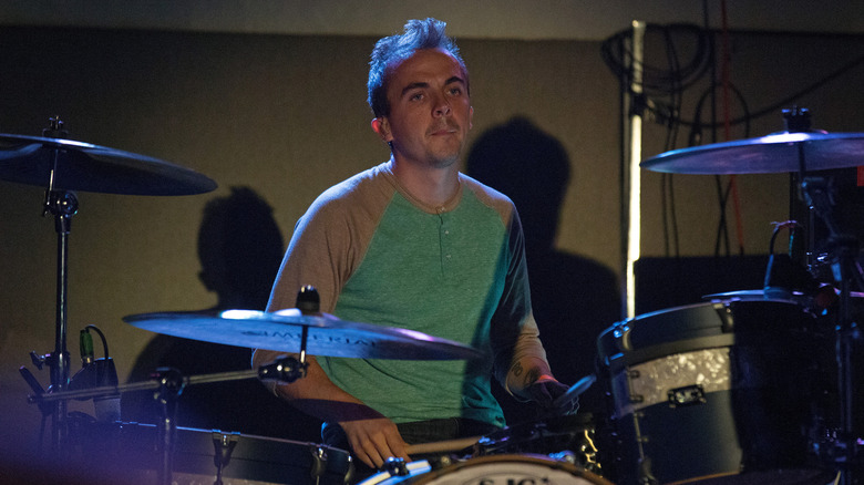 Frankie Muniz playing drums with Kingsfoil in 2013