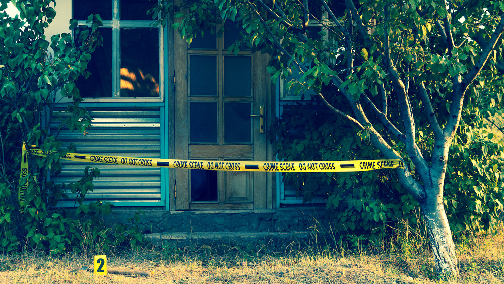 Crime scene at a house