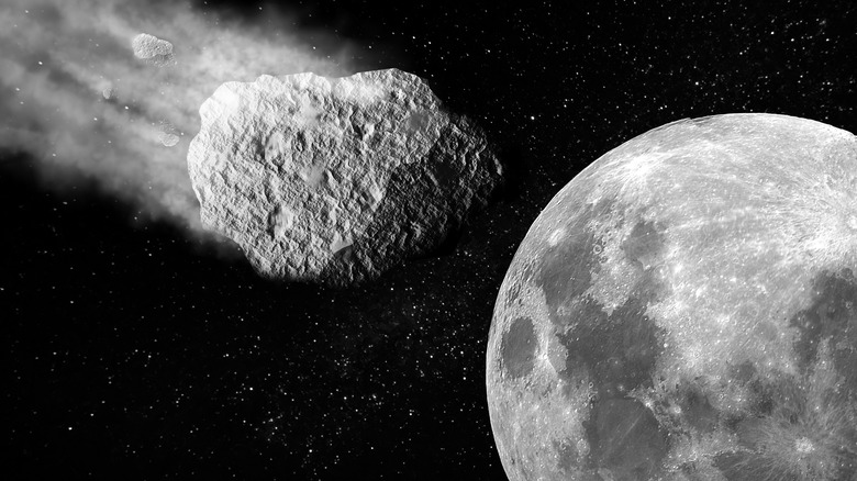 Asteroid hitting moon