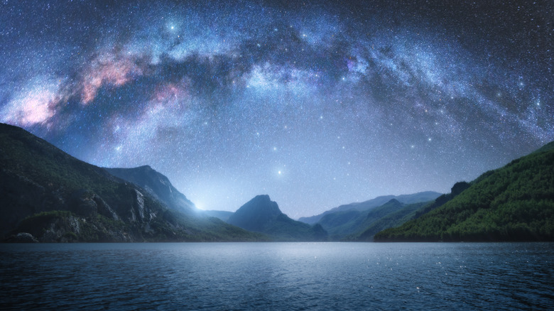 The Milky Way over a lake