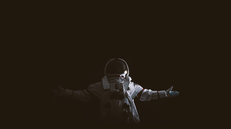 Astronaut floating in space