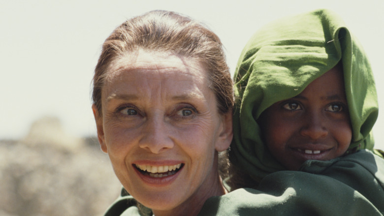 Audrey Hepburn and child