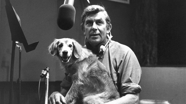 Andy Griffith in recording studio