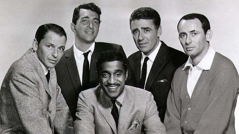 Sinatra pictured far left with The Rat Pack